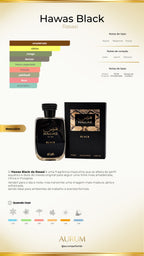 Notas olfativas de Hawas Black - Rasasi
